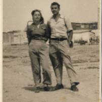 Trip to the Negev, 1947; my parents’ first encounter. Moshe Yeshua and Zahara Yathom